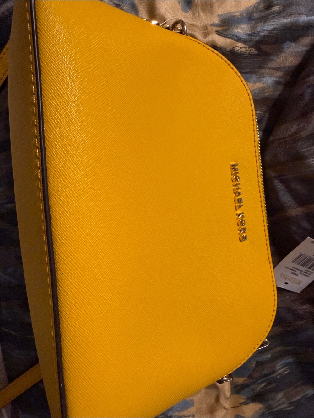 Michael Kors Yellow Saffiano Crossbody Dome Bag